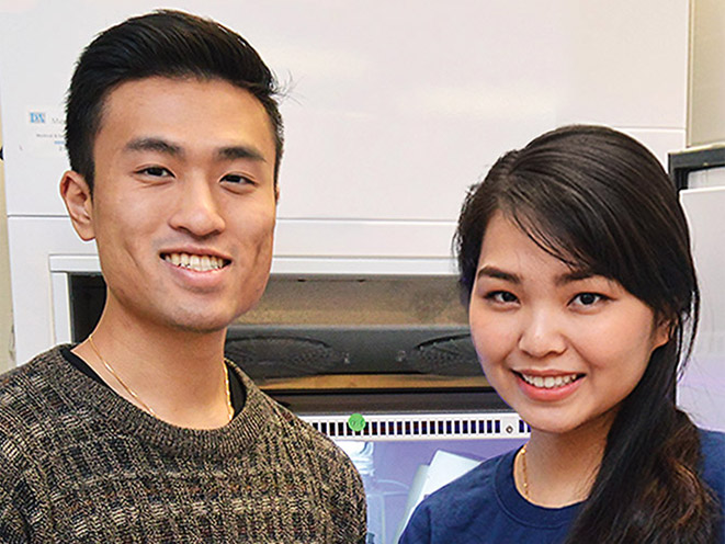 Dustin Luu and Hillary Vo were lead authors on a peer-reviewed article as undergraduates.