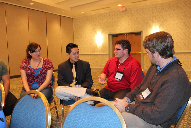  Asst. Dir. Todd Womble participates in a group discussion on best practices at the South Central Writing Center Association in Spring 2013.