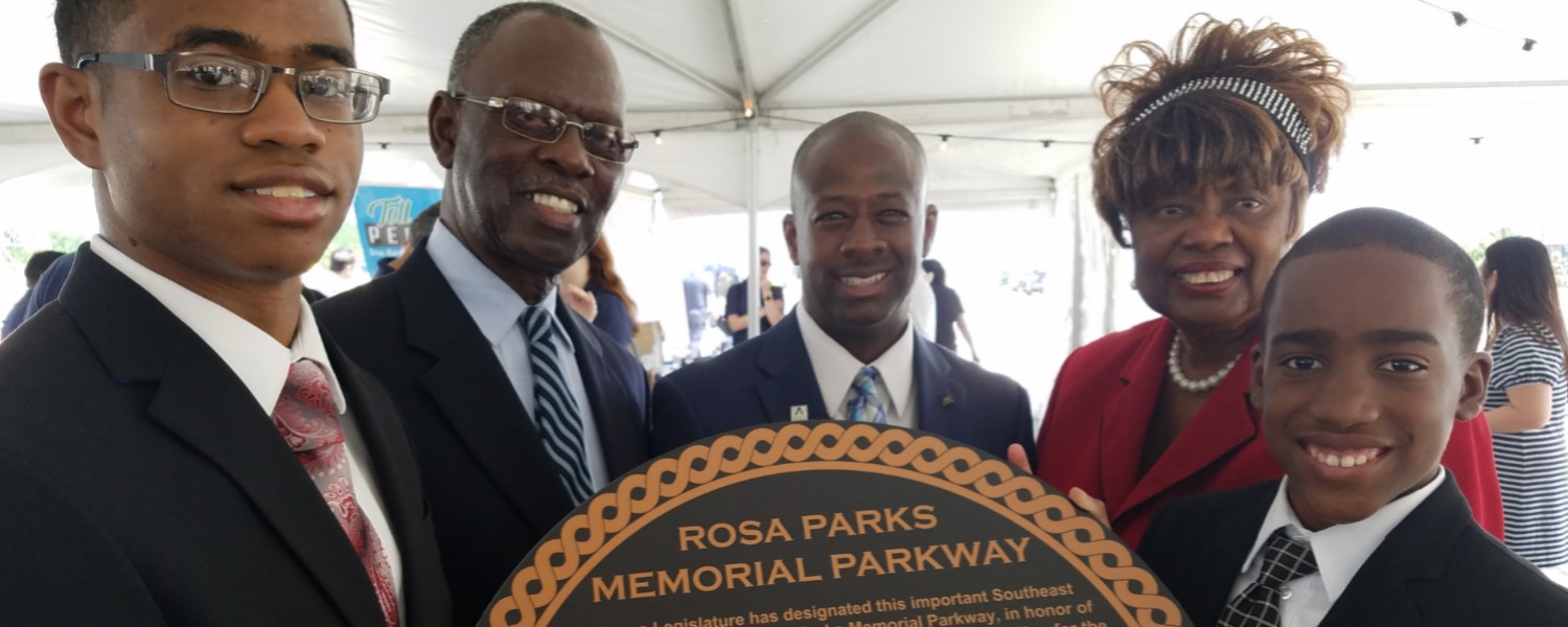 Dr. Shelton and friends at the dedication of the Rosa Parks Memorial Highway