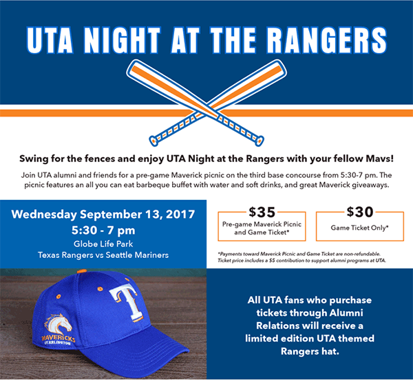 UTA Night at the Rangers