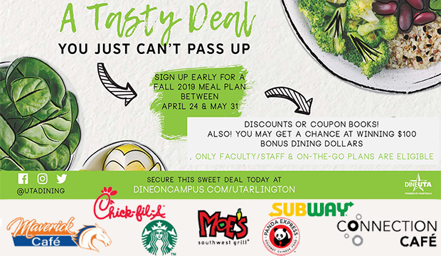 Fall meal plan bargain includes choice of 10 percent discount or a coupon book.