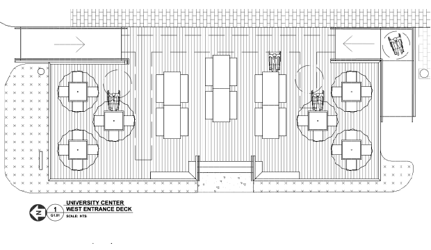 west deck drawing for University Center