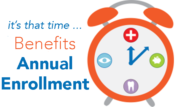Annual Enrollment logo showing an alarm clock