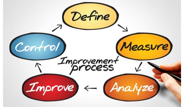 Improve process: Define, Measure, Analyze, Improve, Control, 