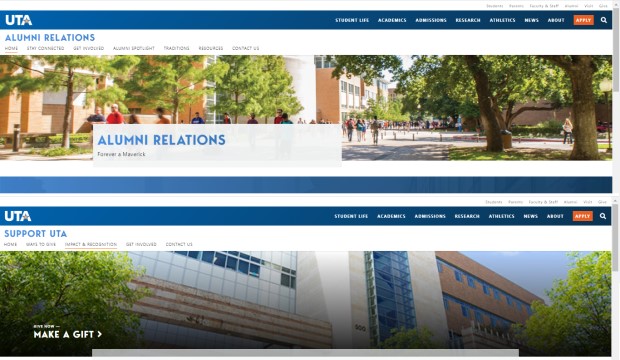Alumni and Development new websites