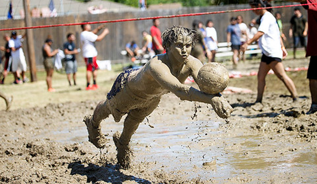 Oozeball mud volleyball tournament