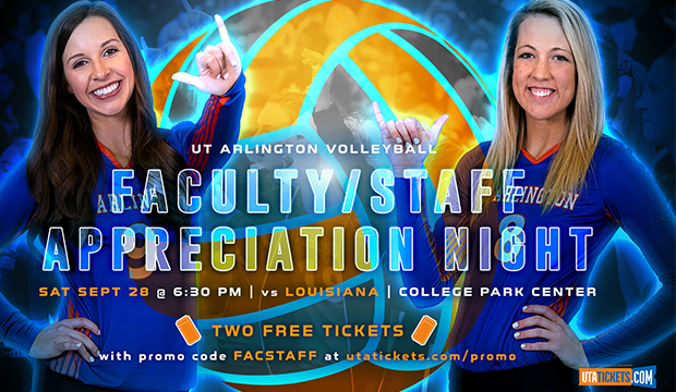facuty-staff appreciation night at UTA volleyball on Sept. 28