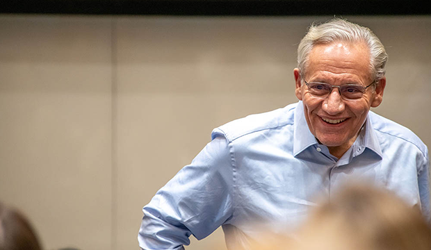 Bob Woodward spoke to journalism students.