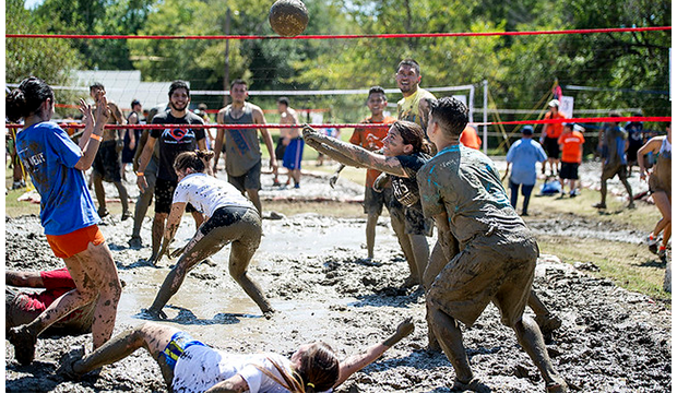 Oozeball mud volleyball tournament