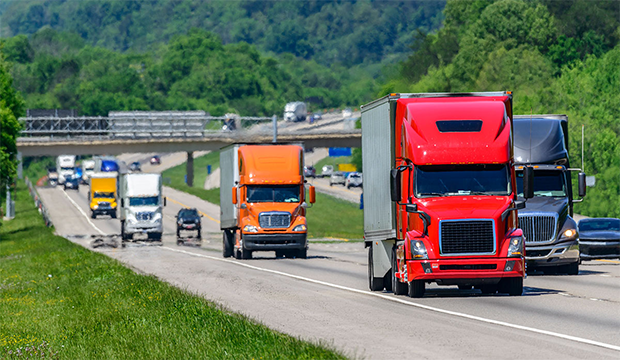 Large trucks on highway