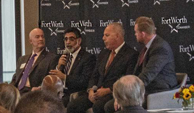 Vistasp Karbhari at the Fort Worth Chamber of Commerce's State of Higher Education panel.