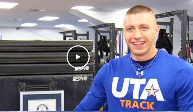 Brett Williams set a new Guinesse World Record in standing high jump.