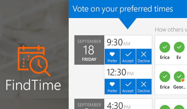 FindTime meeting software by Microsoft