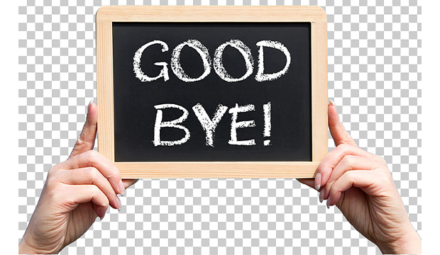 Goodbye written on chalkboard