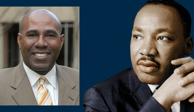 Photos of Zeb Strong and Martin Luther King Jr.