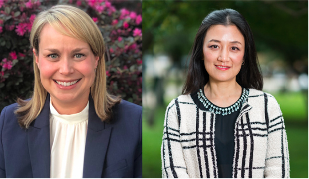 Noelle Fields and Ling Xu, associate professors, School of Social Work