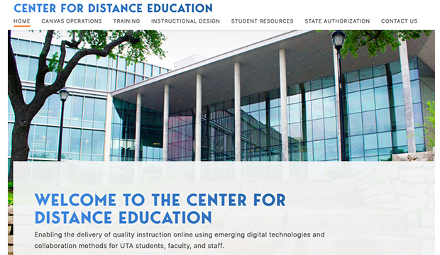 Center for Distance Education new website home page
