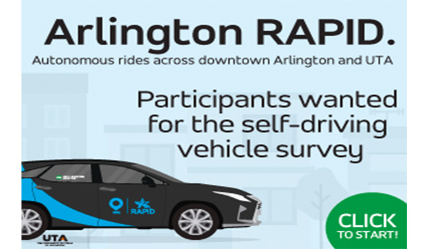 Arlington RAPID Autonomous rides across downtown Arlington and UTA