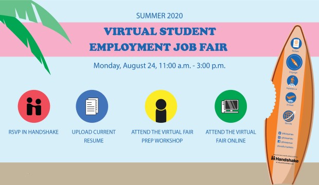 Virtual Student Employment Job Fair is August 24.