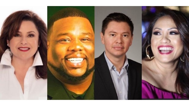 From left, Arcilia Acosta, Rodney Baker, Julian Rodriguez and Quỳnh Châu Stone