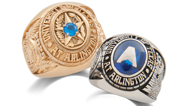 Maverick ring, one in gold and one in silver.