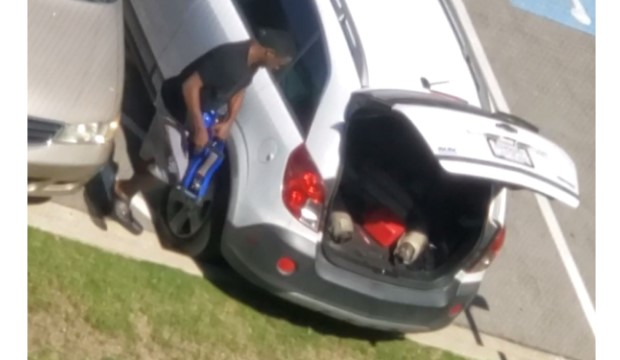 Suspect car in theft of catalytic converters on campus is a white Chevrolet Captiva.