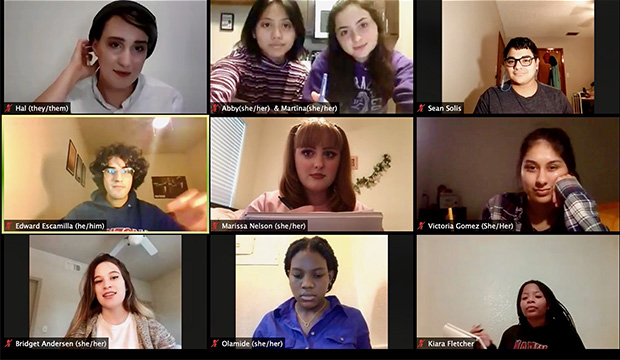 Theatre Arts students rehearse via Microsoft TEAMS