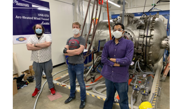 UTA doctoral student Daniel Palmquist, postdoctoral researcher Davide Vigano, and doctoral student Vijay Gopal