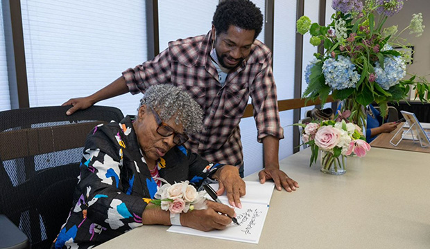 Opal Lee and Sedrick Huckaby