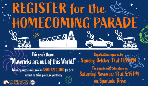 Register for the Homecoming Parade.