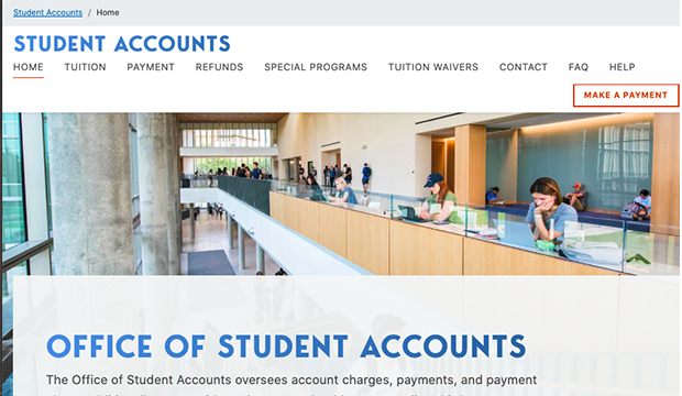 new Student Accounts website