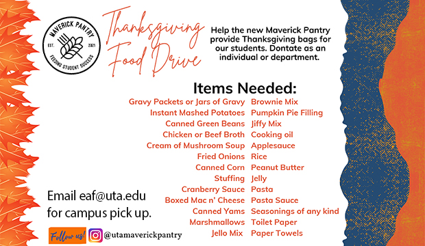 Maverick Pantry Thanksgiving Food Drive