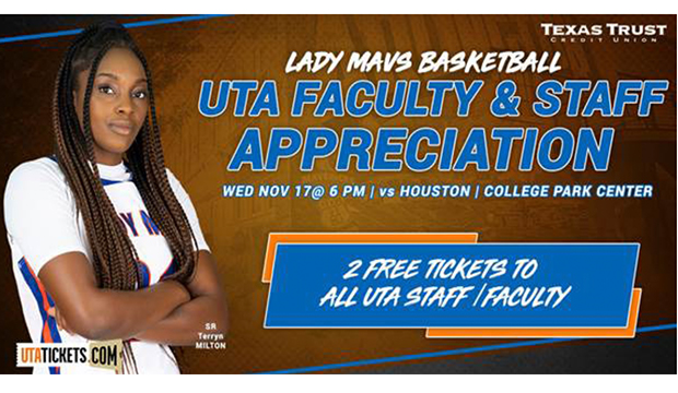 Lady Mavs Basketball UTA Faculty & Staff Appreciation.