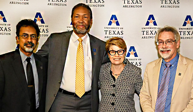 From left, Pranesh Aswath, William Harvey, Gabriela Wilson and James Grover