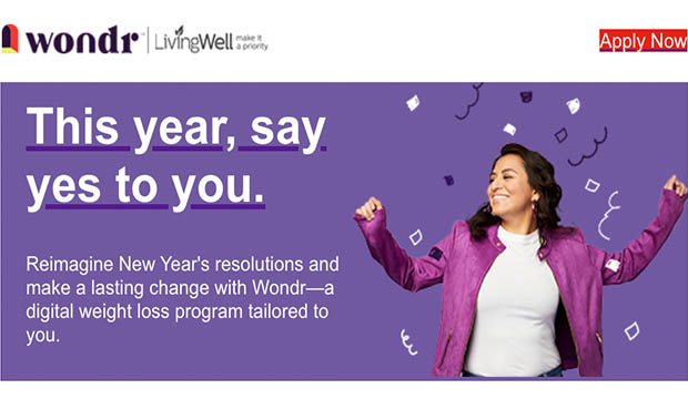 Wondr weight loss program sponsored by LivingWell.