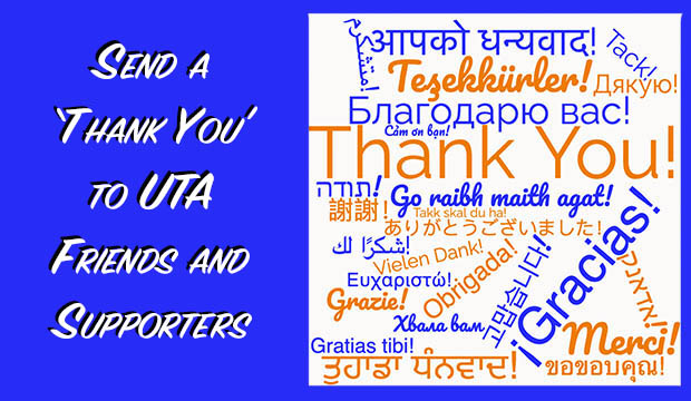 Send a 'Thank You' to UTA Friends and Supporters