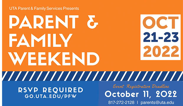 Parent and Family Weekend, Oct. 21-23, 2022