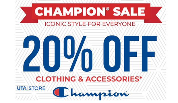 UTA Bookstore Sale: 20% off Champion clothing and accessories