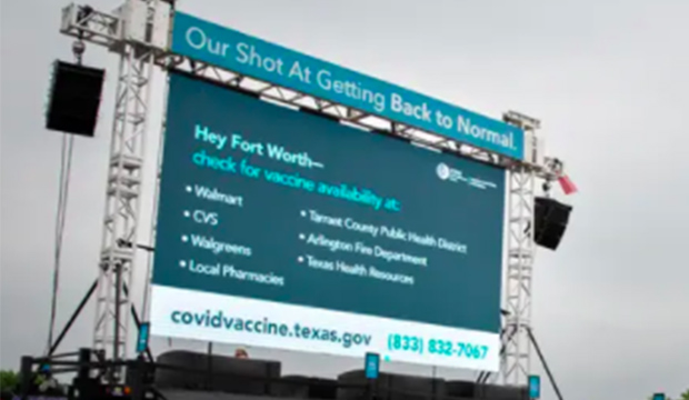 Billboard about COVID-19 vaccine.