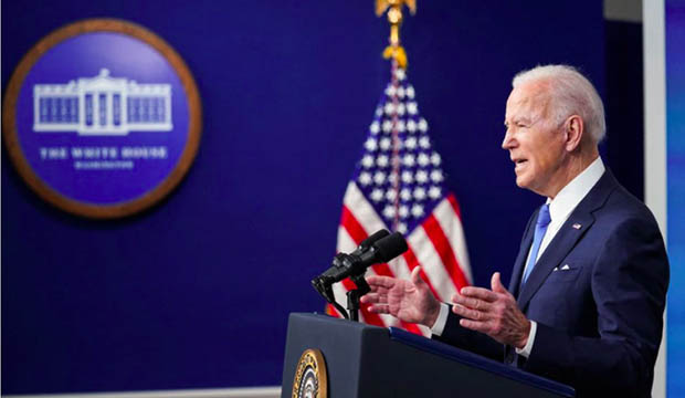 President Joe Biden at a podium
