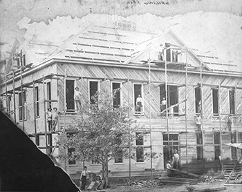 Arlington College's first building under construction