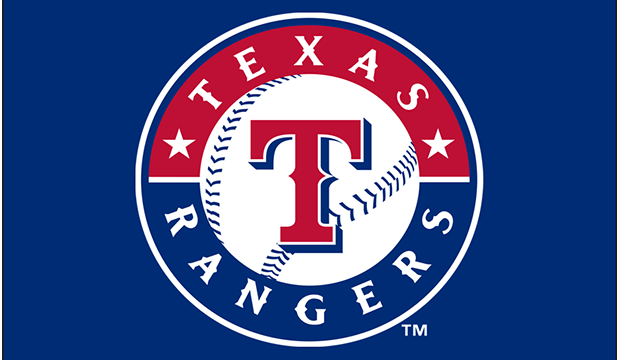 Texas Rangers logo on blue