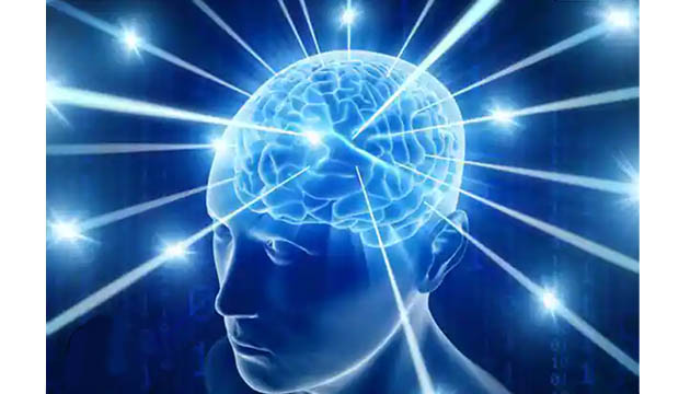 Light emitting from a brain