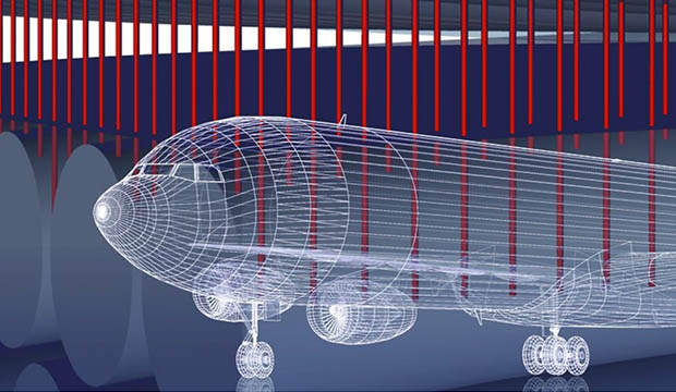 Drawing of frame of airplane.