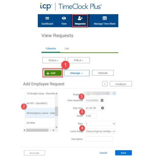Instructions for employees entering Agency Holiday time in TCP