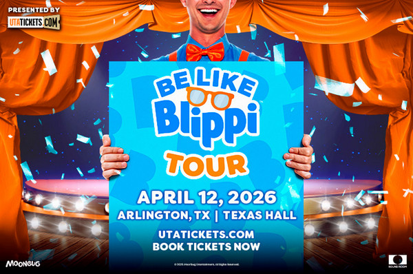 Be Like Blippi Tour. Blippi LIVE April 12 at Texas Hall in Arlington. Get tickets now at U T A Tickets dot com. 