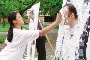 Jocelyn throwing pie