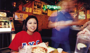 Senior Misty Aguero eating lunch at J. Gilligan's