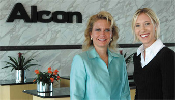 Alcon CFO Jackie Fouse with intern Meredith Faltermeier