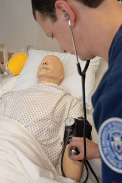 Nurse monitors simulated patient in the Smart Hospital